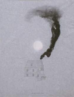Curro Gonz&aacute;lez - 2004 - La casa al otro lado del camino - mixta 42 x 55